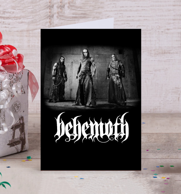 Открытка с изображением Behemoth & Адам Нергал Дарский цвета Белый