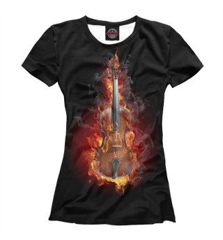 Женская футболка Fire violin