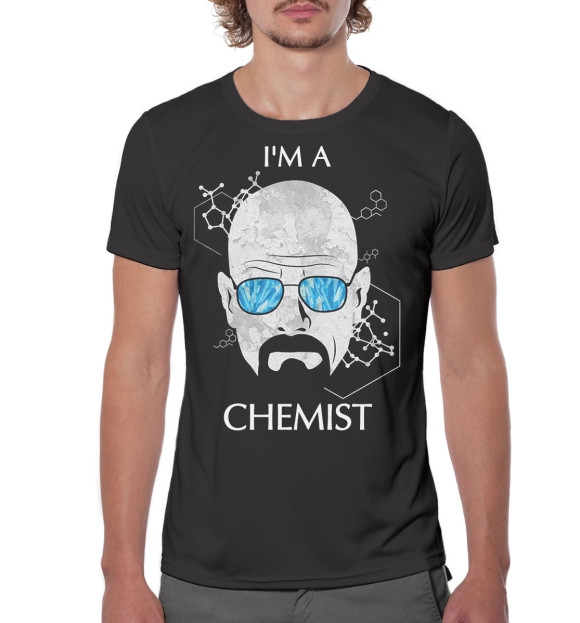 Мужская футболка с изображением Химия цвета Белый