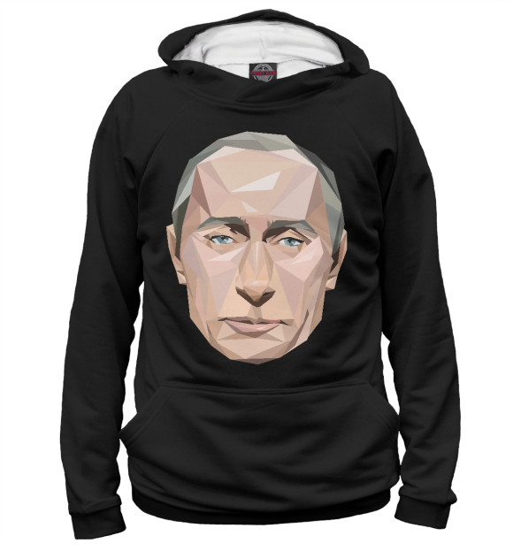 Мужское худи с изображением Путин Мозаика цвета Белый