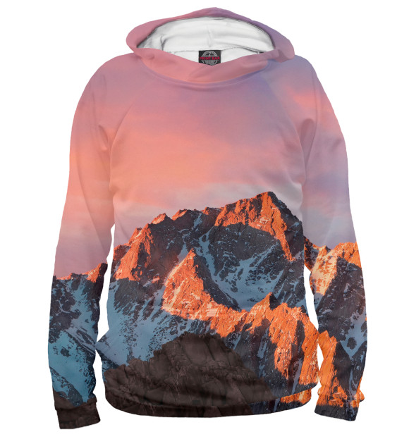 Мужское худи с изображением Горы цвета Белый