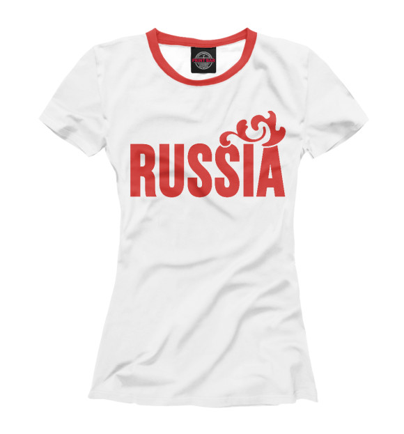 Футболка для девочек с изображением Russia цвета Белый