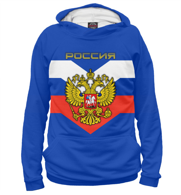 Женское худи с изображением Россия цвета Белый