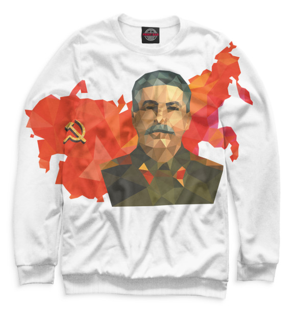 Свитшот для девочек с изображением Сталин цвета Белый