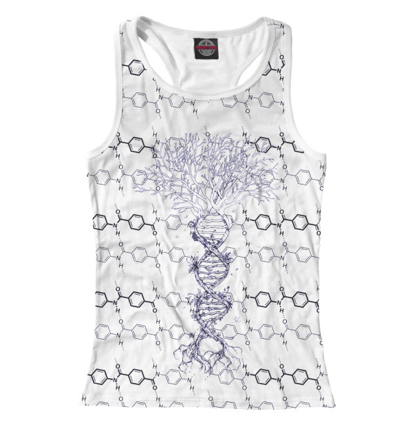 Женская майка-борцовка с изображением DNA цвета Белый