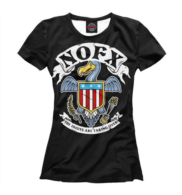 Футболка для девочек с изображением NOFX цвета Белый