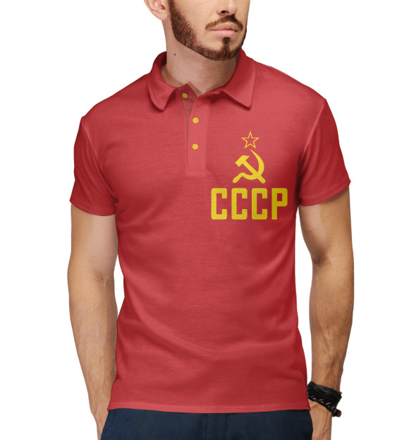 Мужское поло с изображением СССР цвета Белый