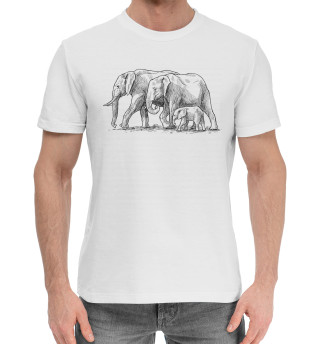 Хлопковая футболка для мальчиков Слоны