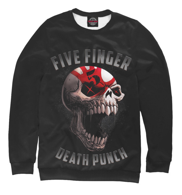 Мужской свитшот с изображением Five Finger Death Punch цвета Белый