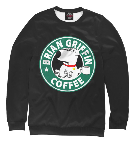 Свитшот для девочек с изображением Brian Griffin Coffee цвета Белый