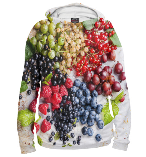 

Худи Print Bar, Белый, Ягоды