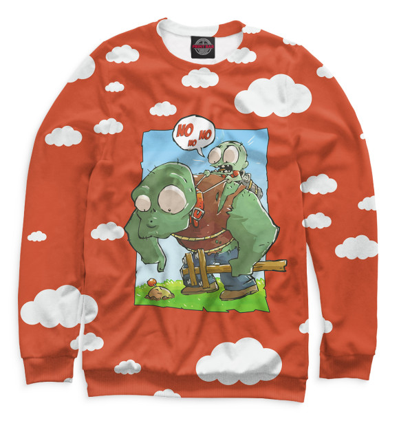 Мужской свитшот с притом Plants vs. Zombies цвета Белый Мужской свитшот с изображением Plants vs. Zombies цвета Белый