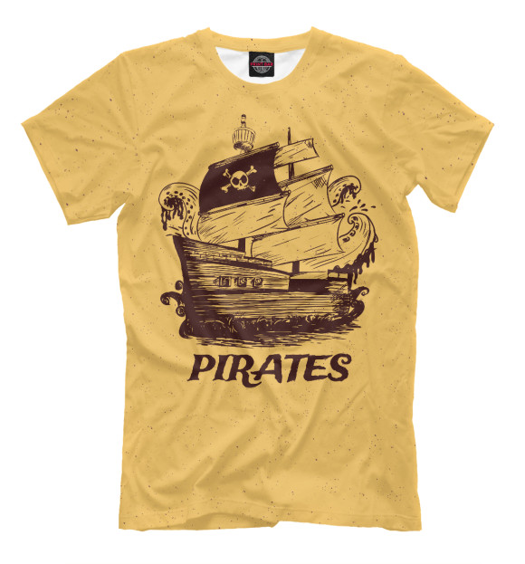 Футболка для мальчиков с изображением Pirates цвета Персиковый