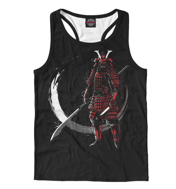 Мужская майка-борцовка с изображением Самурай цвета Белый