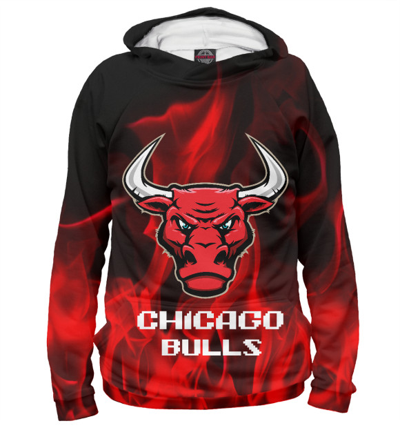 Женское худи с изображением Chicago Bulls цвета Белый