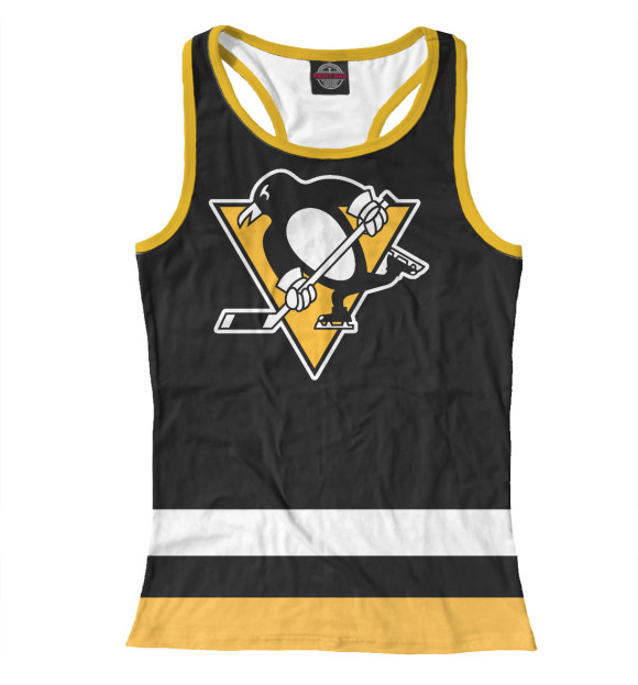 Женская майка-борцовка с изображением Pittsburgh Penguins цвета Белый