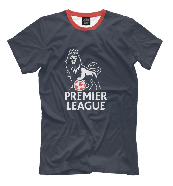 Мужская футболка с изображением Англия. Премьер-лига цвета Черный