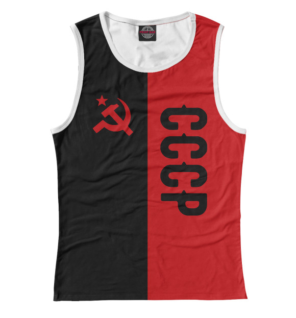 Майка для девочки с изображением СССР Black&Red цвета Белый