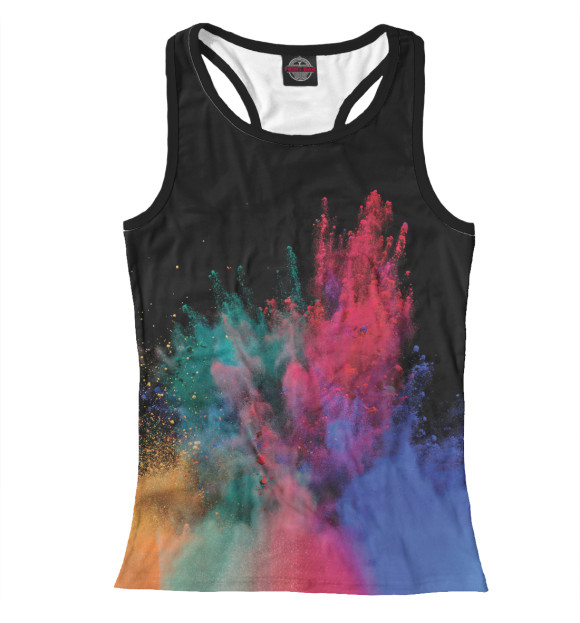 Женская майка-борцовка с изображением Сухие краски цвета Белый