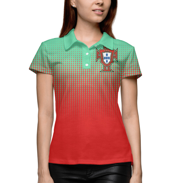 Женское поло с изображением Португалия цвета Белый