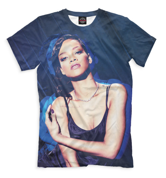 Мужская футболка с изображением Rihanna цвета Молочно-белый