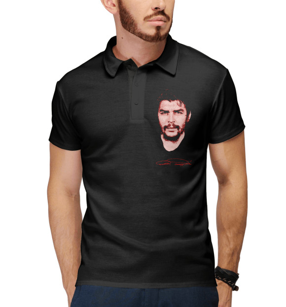 Мужское поло с изображением Че Гевара цвета Белый