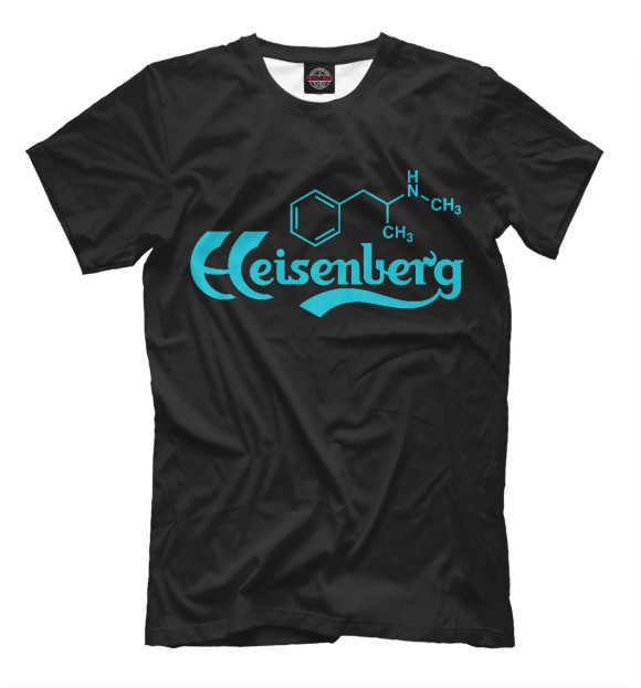 Мужская футболка с изображением Heisenberg цвета Черный