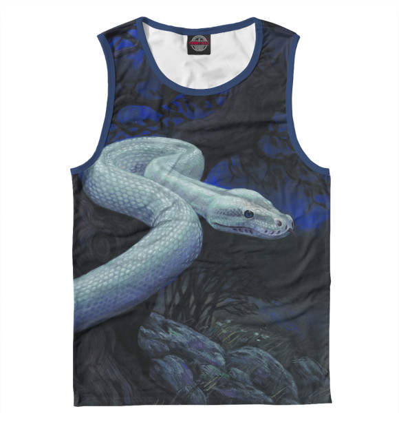 Майка для мальчика с притом Белая змея цвета Белый Майка для мальчика с изображением Белая змея цвета Белый