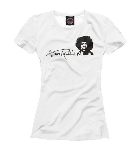 Женская футболка с изображением Jimi Hendrix цвета Белый