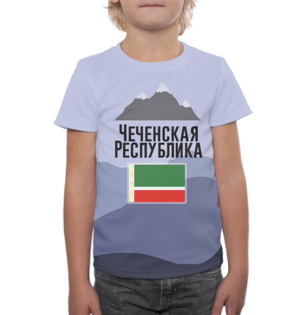 Футболка для мальчиков с изображением Чечня цвета Белый