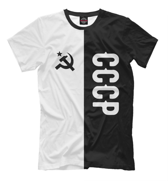 Мужская футболка с изображением СССР Black&White цвета Черный