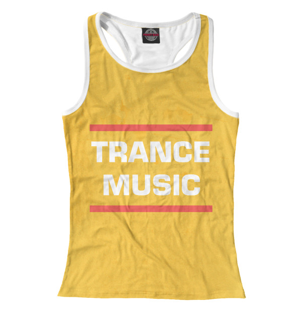 Женская майка-борцовка с изображением Trance music цвета Белый