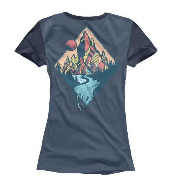 Футболка для девочек с изображением Mountains цвета Белый