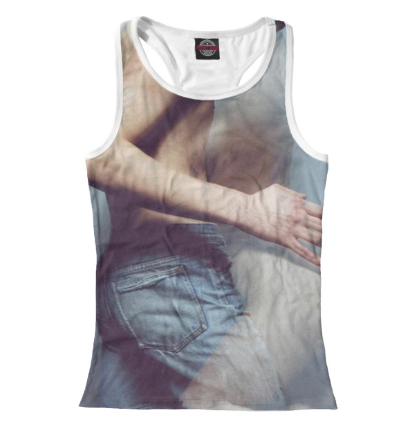 Женская майка-борцовка с притом Sleeping with Ghosts цвета Белый Женская майка-борцовка с изображением Sleeping with Ghosts цвета Белый