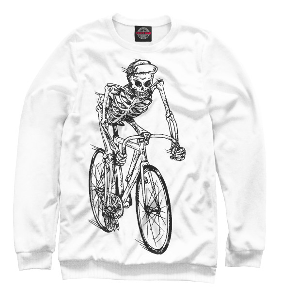 Мужской свитшот с изображением Велосипедист цвета Белый