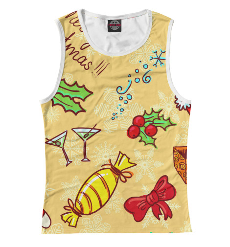 

Майки Print Bar, Белый, Merry Christmas