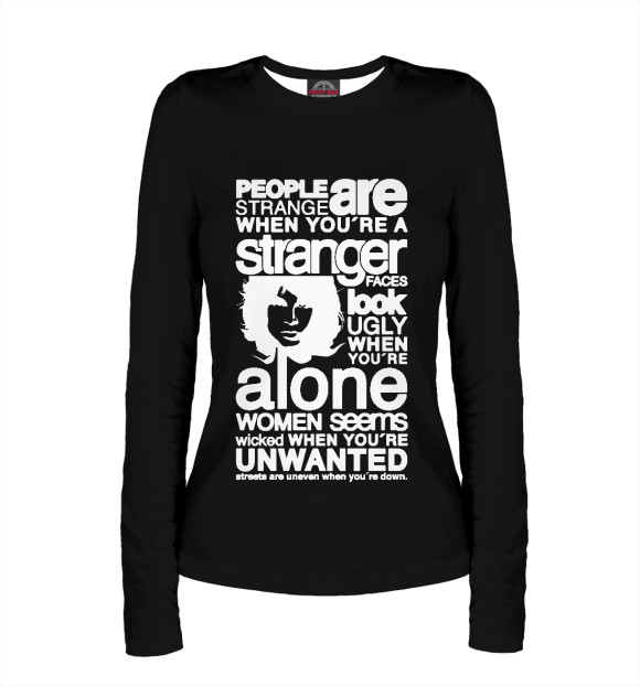 Женский лонгслив с притом The Doors цвета Белый Женский лонгслив с изображением The Doors цвета Белый