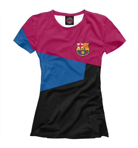 Женская футболка с изображением Barcelona FC 2018 цвета Белый