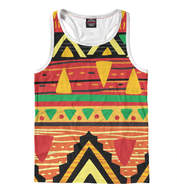 Мужская майка-борцовка с изображением Африка цвета Белый