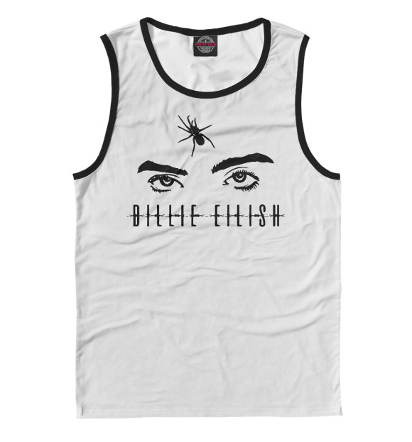 Майка для мальчика с притом Billie Eilish цвета Белый Майка для мальчика с изображением Billie Eilish цвета Белый