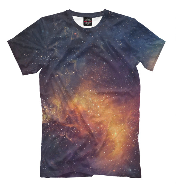 Мужская футболка с изображением Галактика цвета Молочно-белый