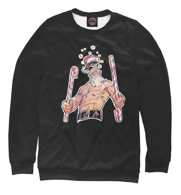 Свитшот для девочек с изображением Cool Santa цвета Белый