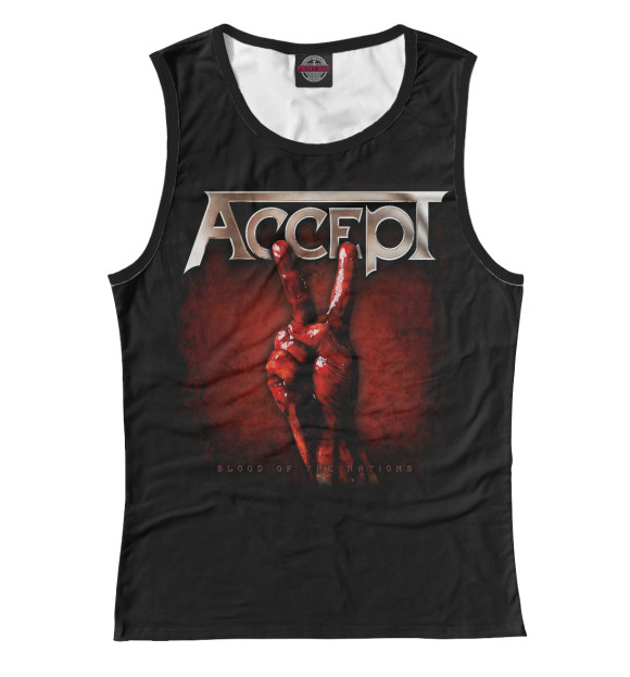 Женская майка с изображением Accept цвета Белый