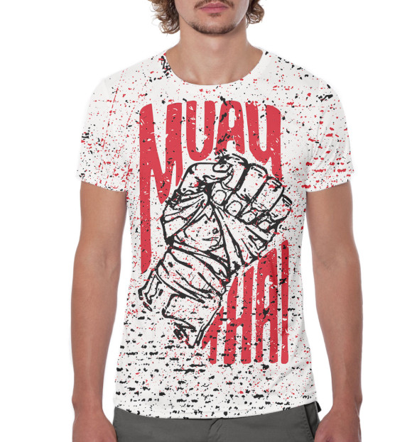 Мужская футболка с изображением Muay Thai цвета Белый