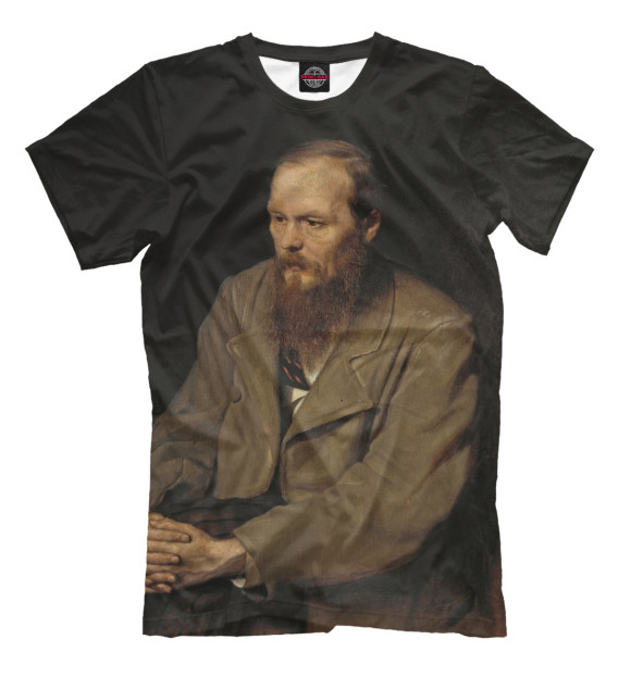 Мужская футболка с изображением Достоевский цвета Черный