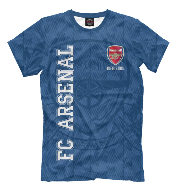 Мужская футболка с изображением FC Arsenal цвета Грязно-голубой