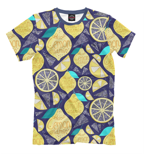 Мужская футболка с изображением Лимоны цвета Молочно-белый