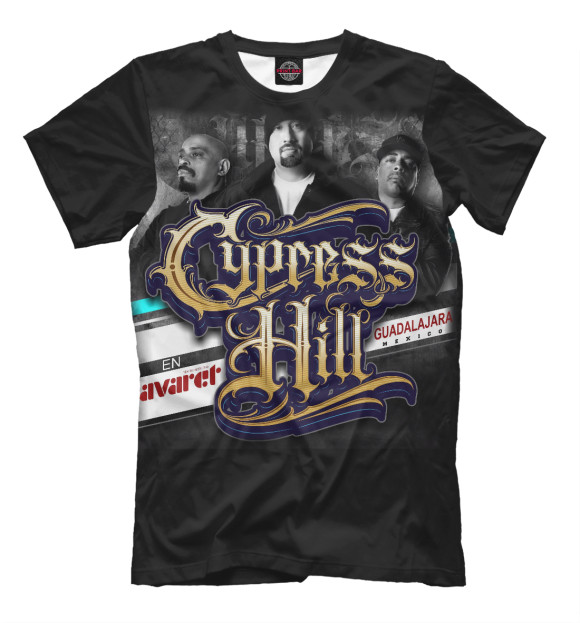 Мужская футболка с изображением Cypress Hill by Graftio цвета Черный