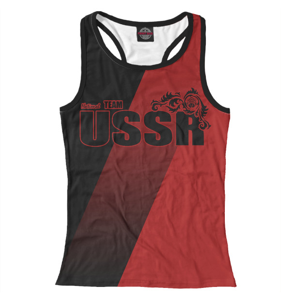 Женская майка-борцовка с изображением USSR team цвета Белый