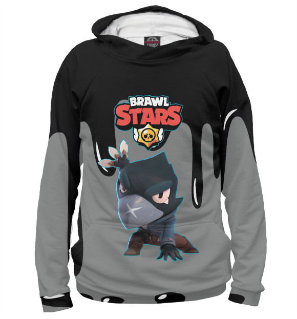 Женское худи с изображением BRAWL STARS CROW цвета Белый
